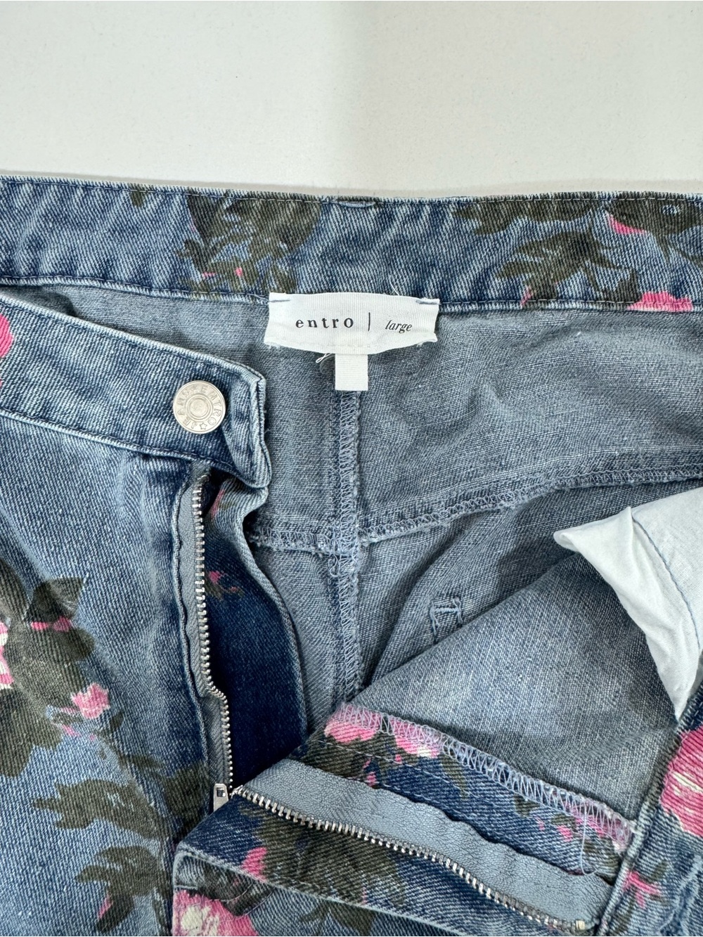 entro Pink Floral Wide-Leg Denim Jeans - Picture 4 of 6